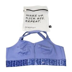 SHEFIT FLEX 3Luxe Sports Bra Blue Supportive Fitness Activewear Medium Impact